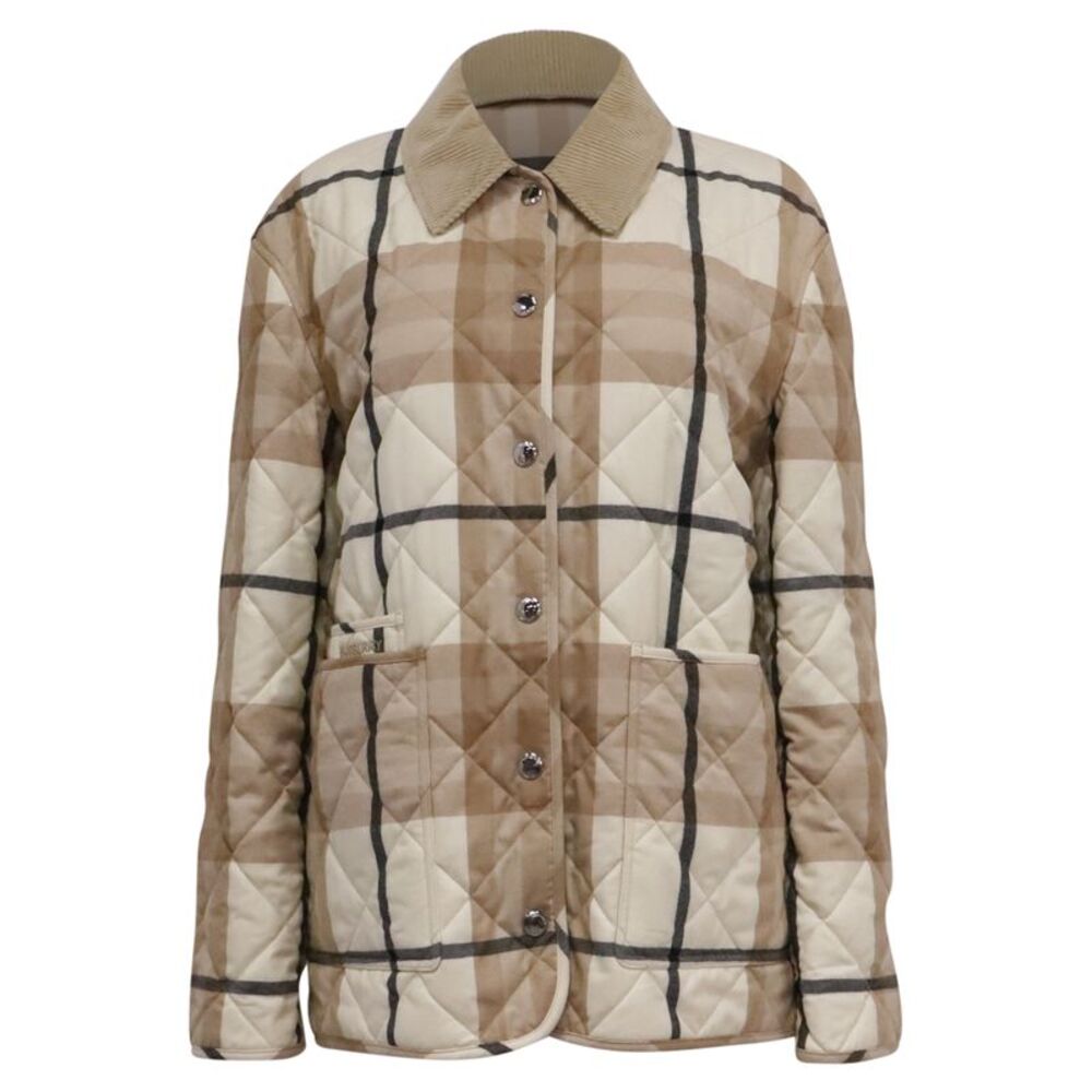 Burberry Checkered Quilted Jacket in Multicolor Wool